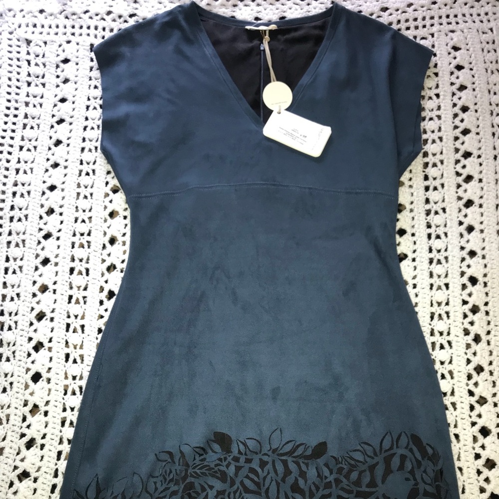 Liberty garden laser cut suede dress